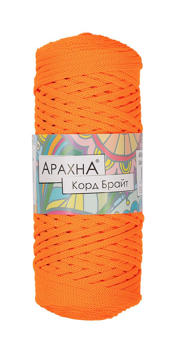 Пряжа Arachna Cord Bright / уп.3 мот. по 210г, 100м, 503 оранжевый неон