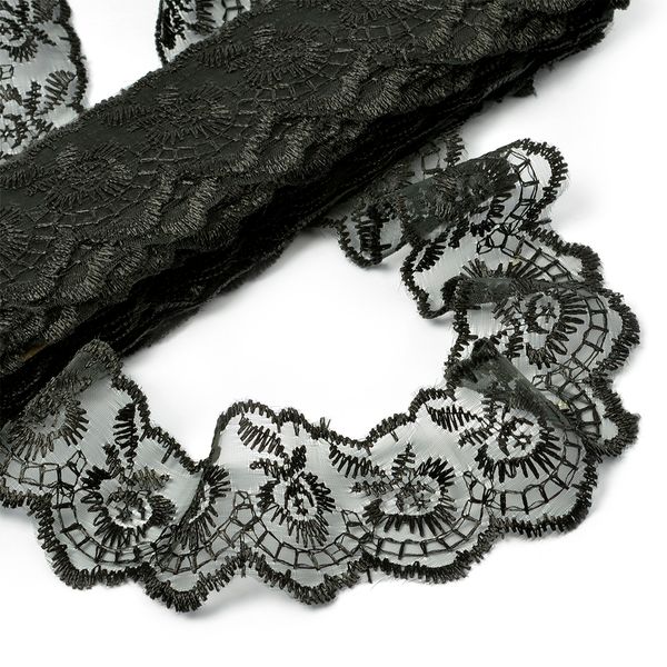 Кружево капроновое 45 мм / 9.14 м, TBS.30010 цв.039 черный, Kruzhevo