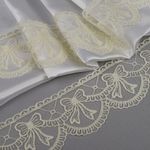 Кружево на сетке с матовой нитью с бантиками 60 мм, диз. 196, цв.молочный уп. 13.71 м, Kruzhevo
