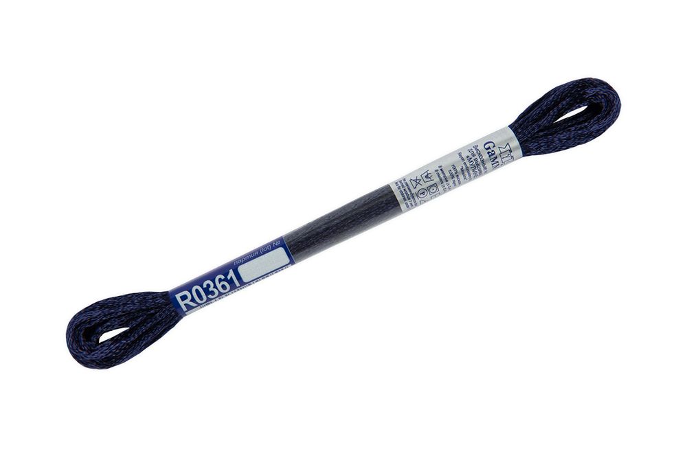 Мулине Gamma вискоза 100%, цв.R0361 т.синий, 12 мотков по 8 метров