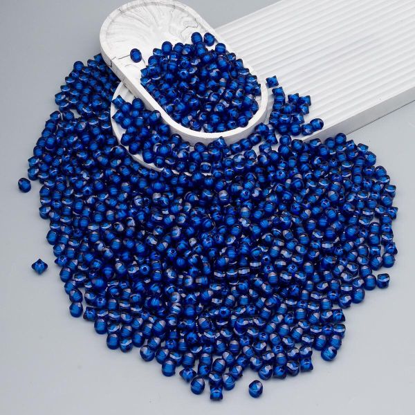 Бусины акрил ⌀10 мм, 500 г, в цвете с белой сердцевиной, мягкий куб, 57 синий, Astra&Craft LY-161