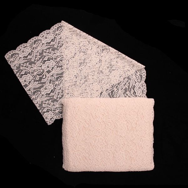 Кружево бельевое эластичное 300 мм / 13.72 м, цв. C571 молочный