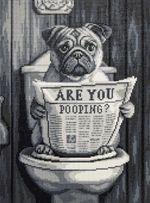 Кристальная (алмазная) мозаика Фрея ALPD-322, на подрамнике, Пес с газетой, 30х40 см