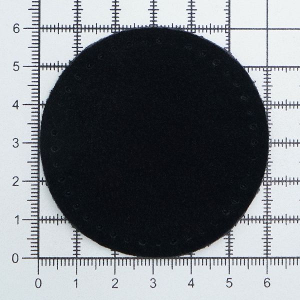 Заплатки пришивные из замши, круг ⌀6см с перфорацией, 2 шт, 100% кожа, 20 черный, 59111