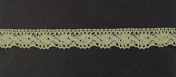 Кружево вязаное (тесьма) 28 мм, цв.оливковый, Alfa, 25 метров, AF-030-007