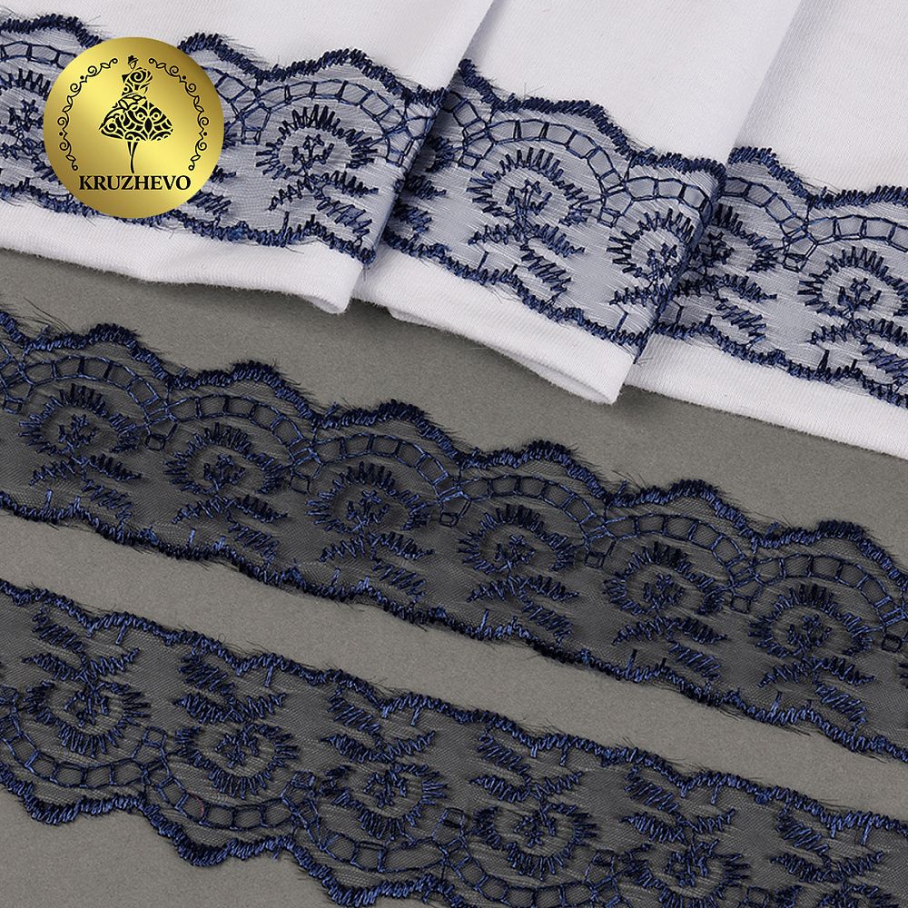 Кружево капроновое 45 мм / 9.14 м, TBS.30010 цв.120 (159) т.синий, Kruzhevo