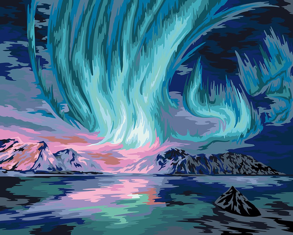 Картина по номерам Фрея, Северное сияние, 50х40 см