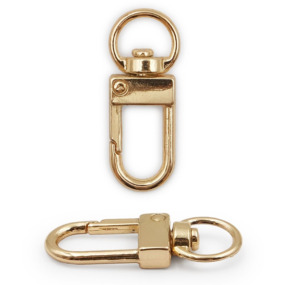 Карабин металл 10.0 мм (34х12 мм), золото цв.02, ГД15089, 10 шт