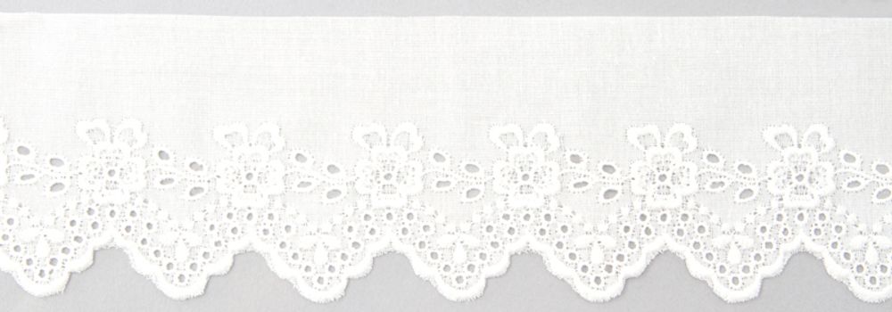 Кружево шитье Iemesa (прошва) 55 мм, цв.белый, 13.3 м