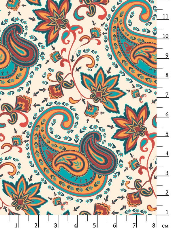 Ткань для пэчворка Peppy Сказочный восток, рулон 112 см / 5 метров, СВ-10 белый, Peppy