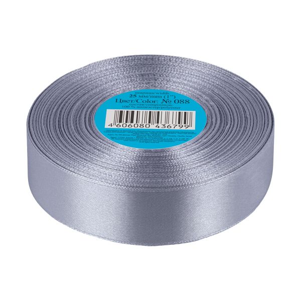 Лента атласная 1-сторонняя 25.0 мм / 33±2 метра, 088 стальной, Gamma
