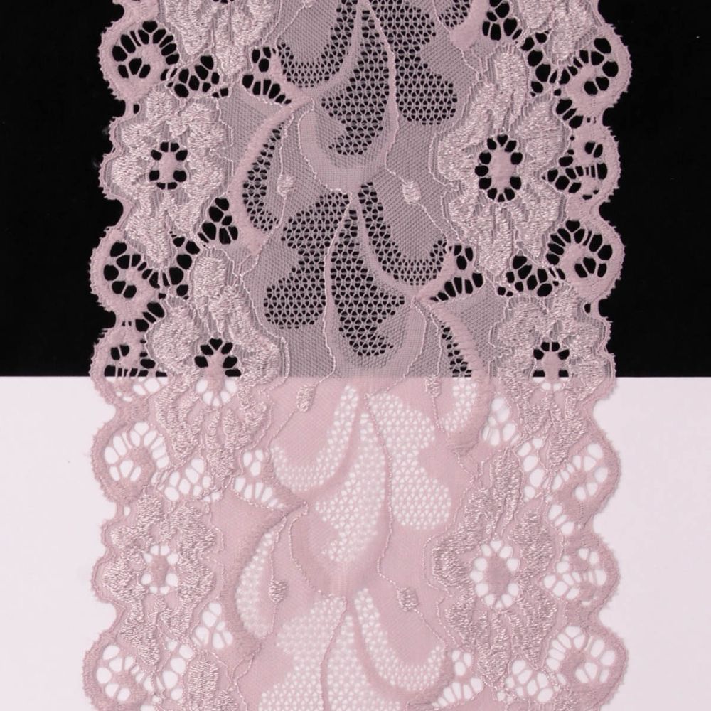 Кружево бельевое эластичное 150 мм / 13.72 м, цв. C344 пудровый