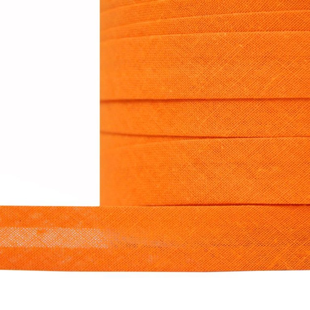 Косая бейка хлопковая 15 мм, BS, 132 метра, ≈2.48 г/м², F158 оранжевый