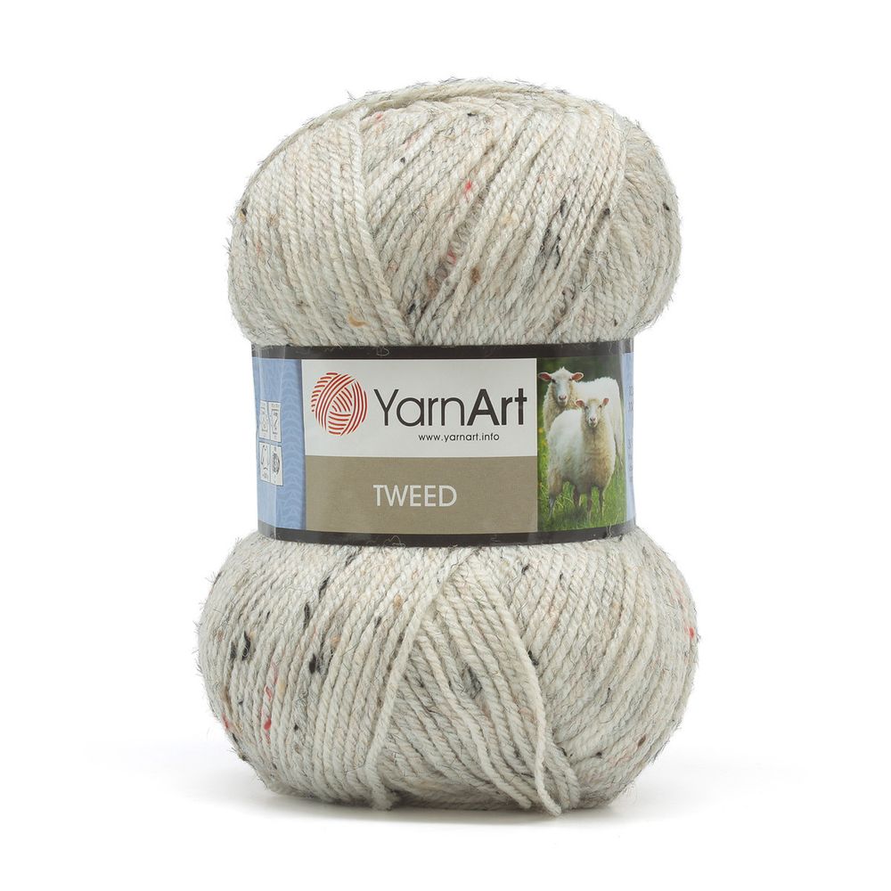 Пряжа YarnArt (ЯрнАрт) Tweed / уп.5 мот. по 100 г, 300м, 221 молочный