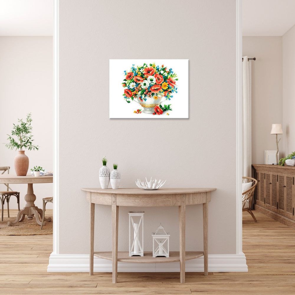 Алмазная (кристальная) мозаика Фрея, Маки и незабудки, 40х30 см