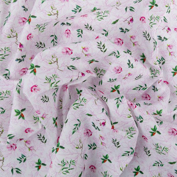 Ткань для пэчворка Peppy Прекрасные магнолии 50х55 см, 140±5 г/м², ПМ-01 белый