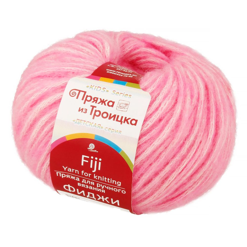 Пряжа Троицкая Фиджи / уп.5 мот. по 50 г, 95 м, 370 флокс