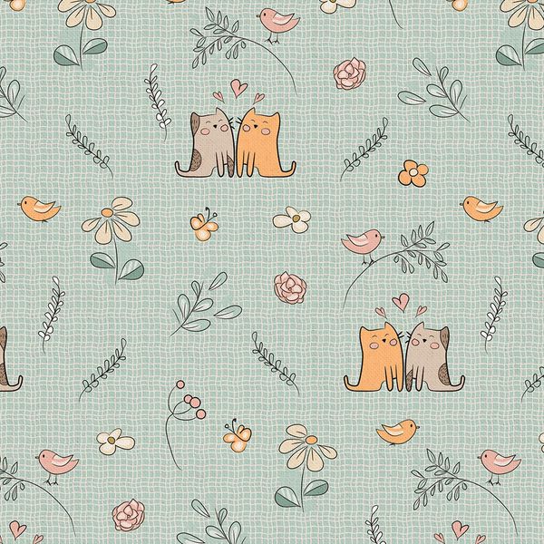 Ткань для пэчворка Peppy Мартовская песня, рулон 112 см / 5 метров, МП-08 зеленый, Peppy