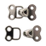 Крючки пришивные декоративные 14х24 мм, nickel, серебро, никель, 12 шт