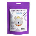 Кристальная (алмазная) мозаика Фрея ALVP-035, подвеска, Белый мишка, 8.5х10 см