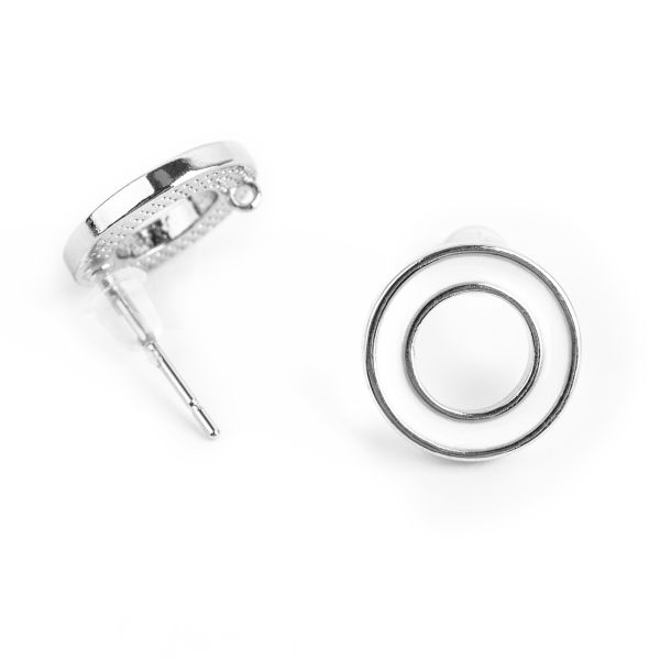 Швензы 12х12 мм, 10 шт (5х2 шт), 01 под серебро, белый, Zlatka FMK-H13