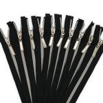 Молния спираль (витая) Т7 (7 мм) 1 зам., разъем., 75 см, никель / черный, 10 шт