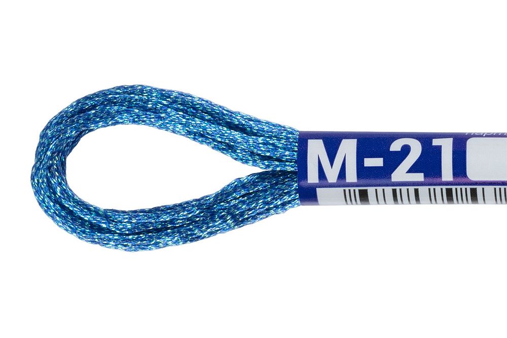 Мулине Gamma металлик, цв.М-21 синий, 12 мотков по 8 метров