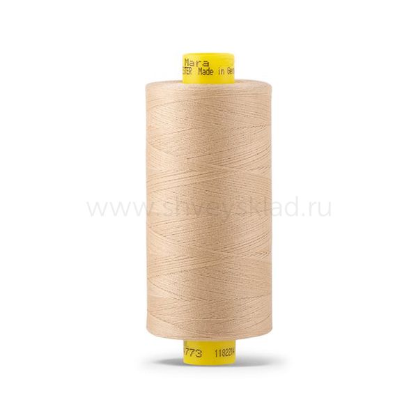 Нитка особо тонкая Gutermann Mara №150 (150/2), 1000 м, 713953, цв. 4773 бежевый, 1 катушка