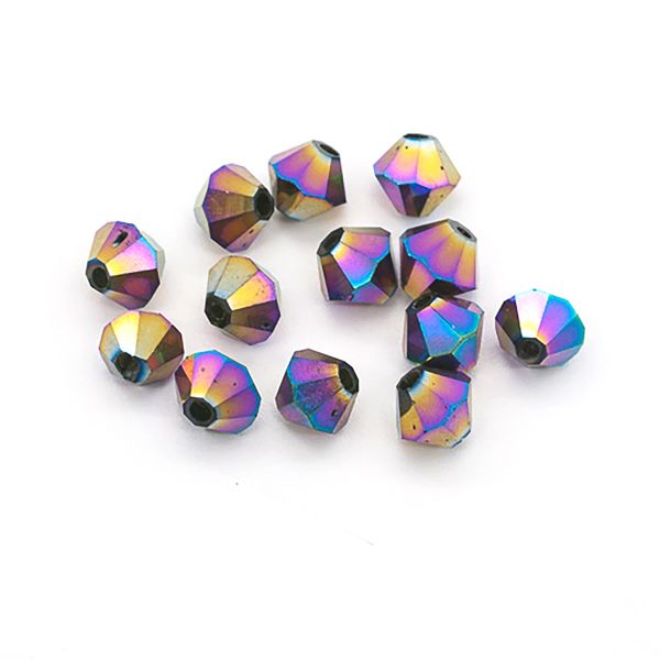 Бусины стекло ⌀8 мм, 13 шт, Астра Premium, 5-радужный