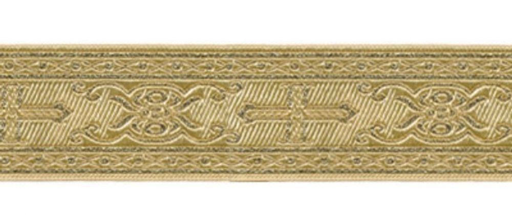 Лента (тесьма) жаккардовая 25.0 мм / 10±0.5 метров, (галун православный), золото, Gamma TRJ-64 Лента (тесьма) жаккардовая 25.0 мм / 10±0.5 метров, (галун православный), золото, Gamma TRJ-64