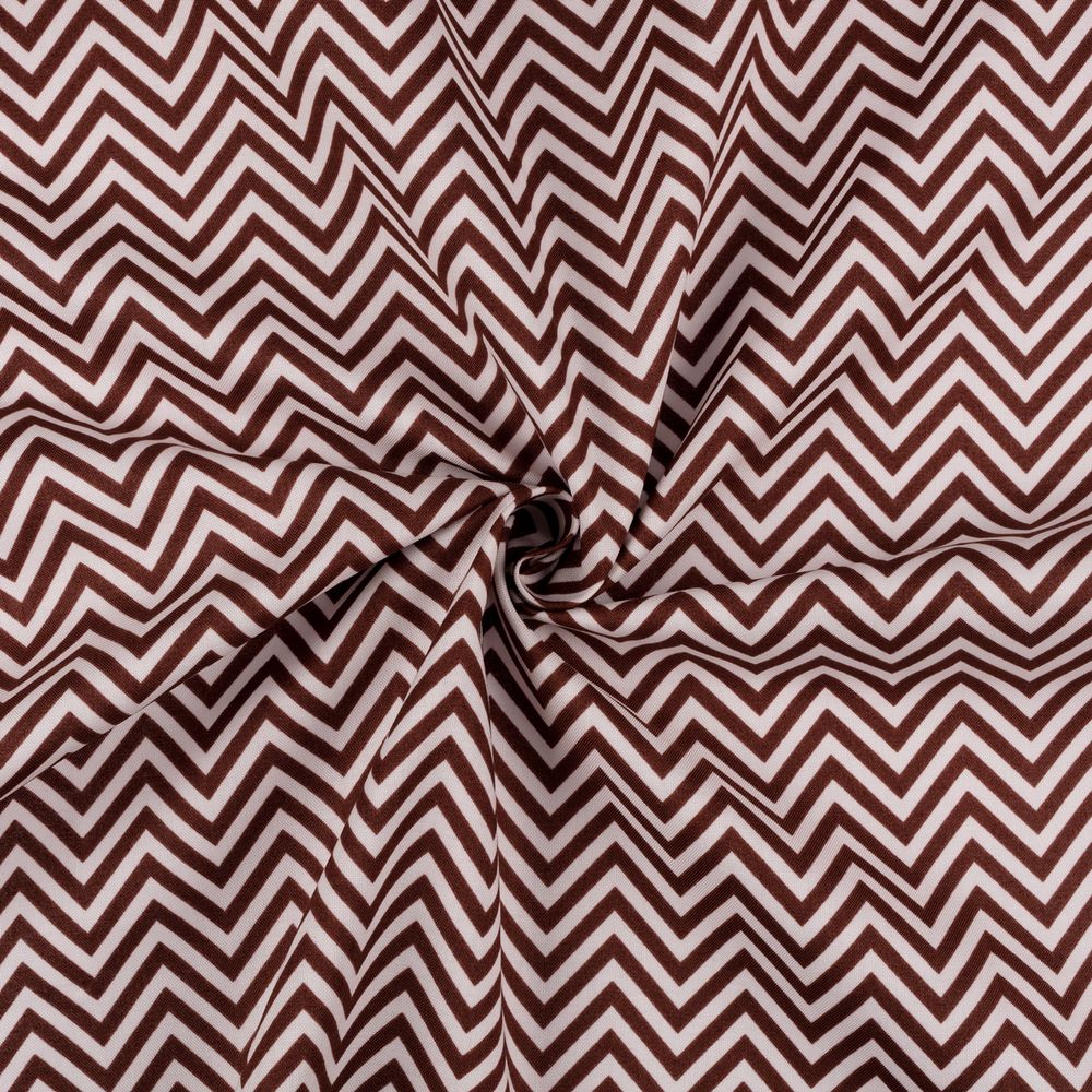 Ткань для пэчворка Peppy Бабушкин сундучок, рулон 112 см / 5 метров, БС-08 зигзаг коричневый, Peppy
