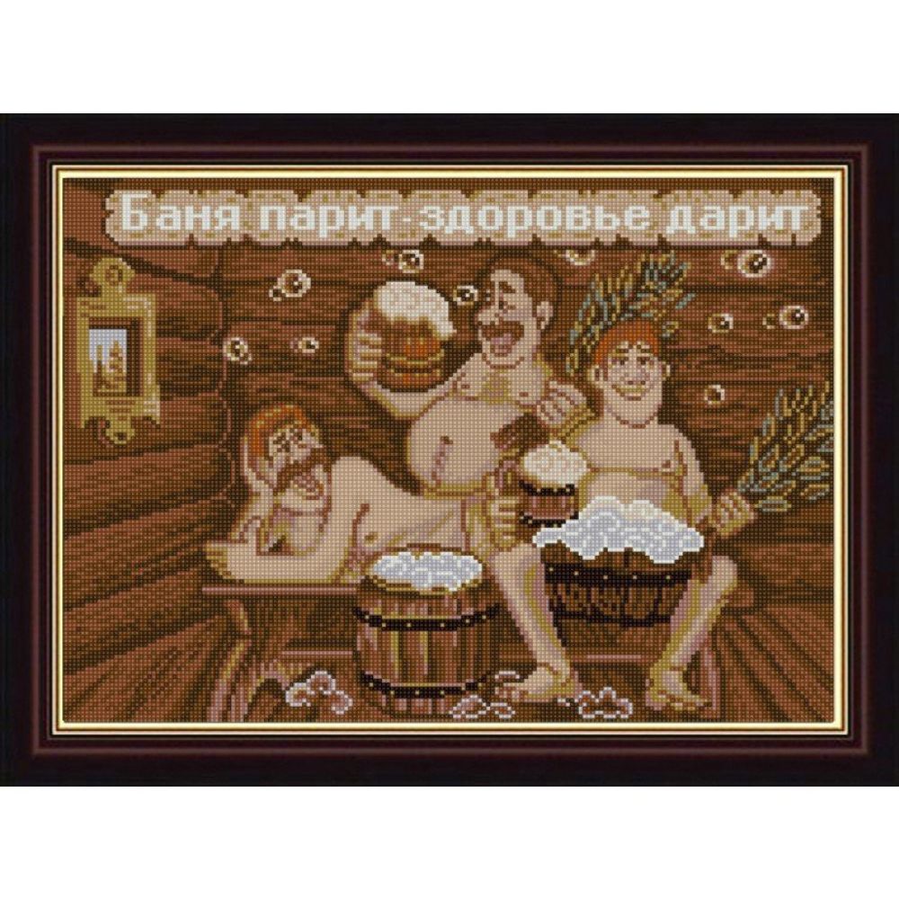 Рисунок для вышивания бисером Конек, 1296 Баня парит -здоровье дарит 29х39 см