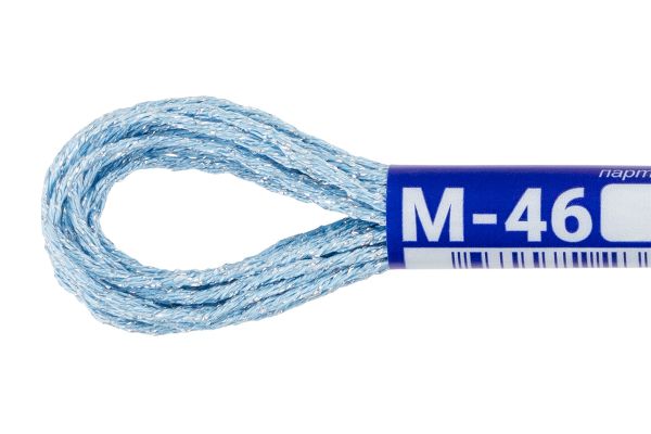 Мулине Gamma полиэстер 100%, цв.М-46 небесный, 12 мотков по 6 метров
