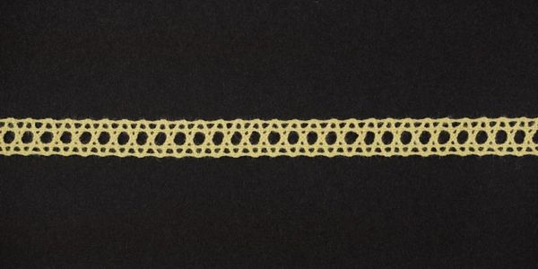 Кружево вязаное (тесьма) 8 мм, цв.св.желтый, Alfa, 25 метров, AF-002-010