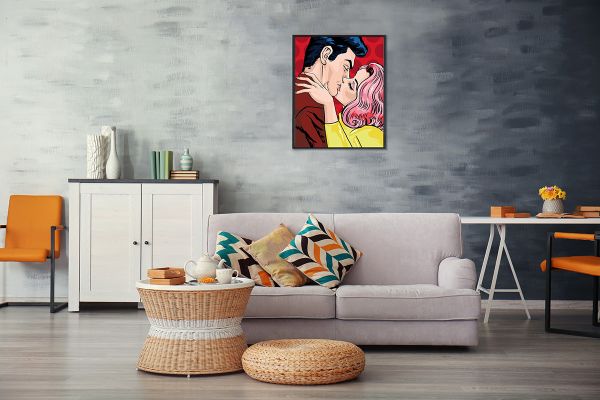 Картина по номерам Фрея, Поцелуй. Поп-арт, 50х40 см