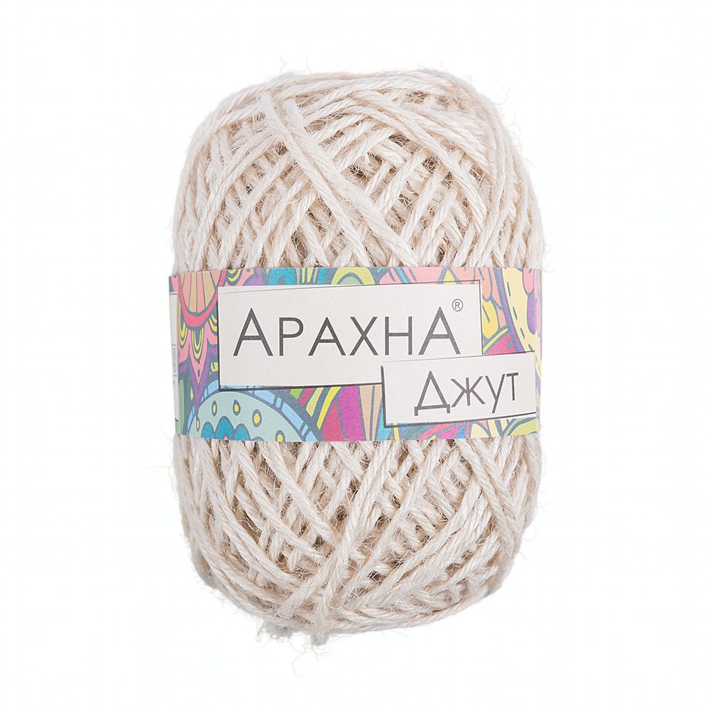 Пряжа Arachna Jute / уп.5 мот. по 100г, 90м, 001 белый