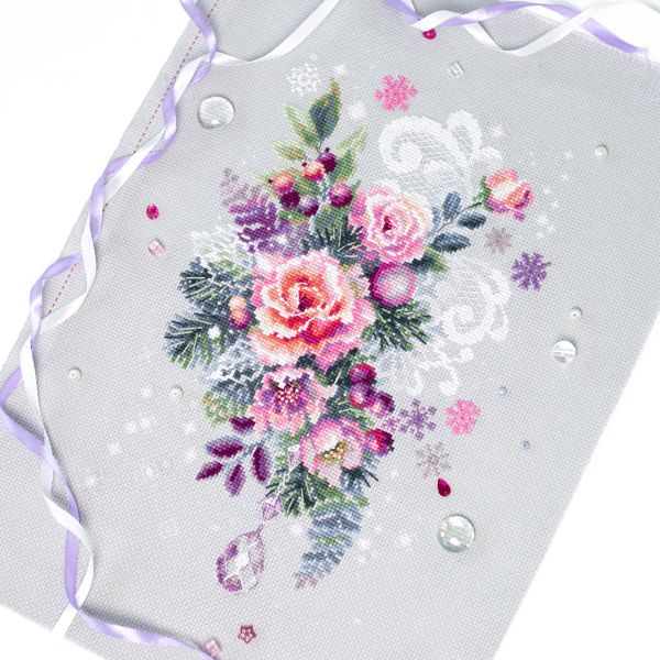 Набор для вышивания нитками Чудесная игла, Зимние кружева, 18х29 см