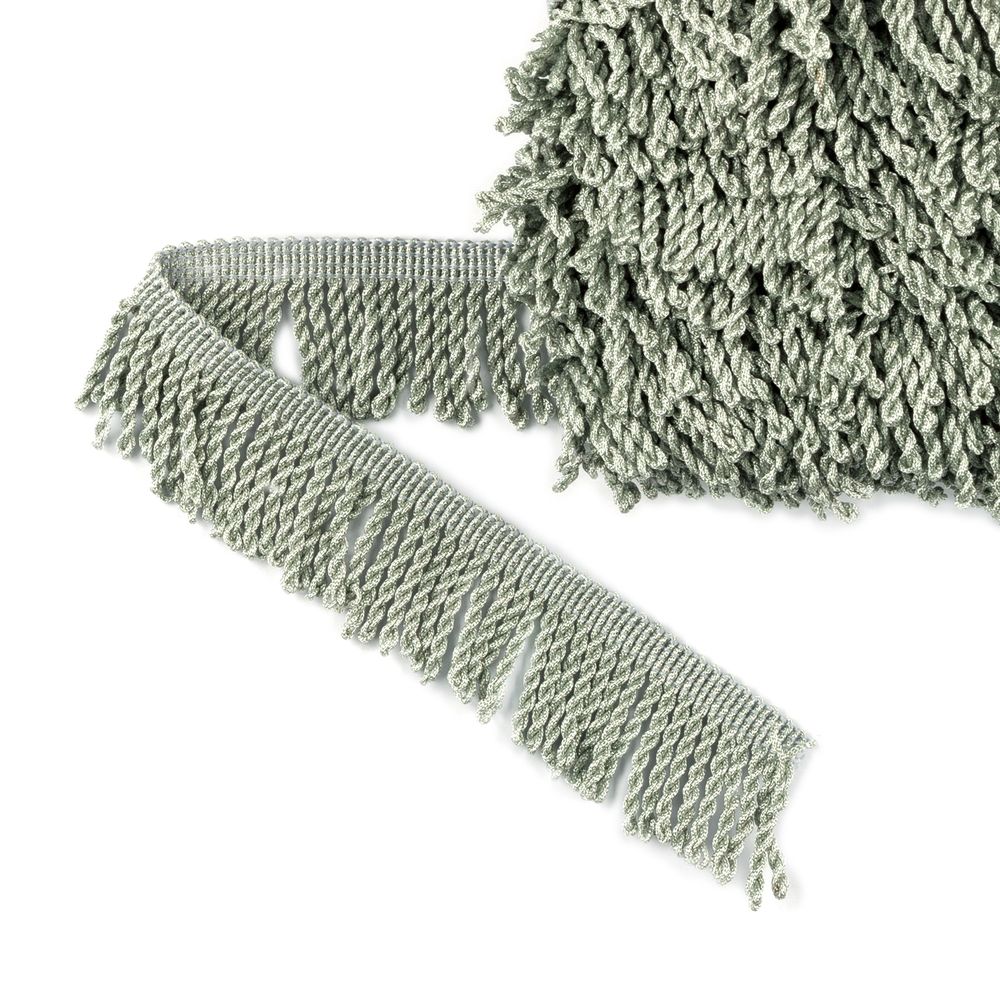 Бахрома отделочная 35.0 мм / 25 метров, витая, 230 св. серый, Gamma 442