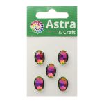 Хрустальные стразы в цапах овальной формы, радужный 10х14 мм, 5 шт., ОЦ003НН1014