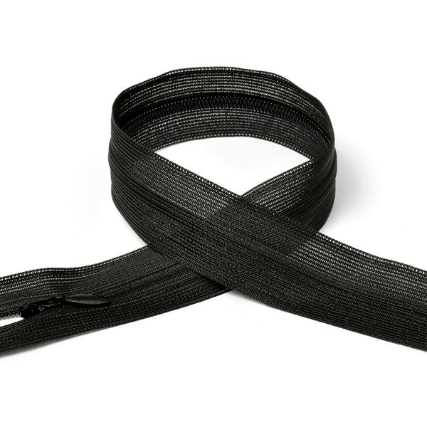 Молния потайная (скрытая) Т3 (3 мм) 1 зам., н/раз., 40 см, цв.F322 черный, 50 шт, Mzipp