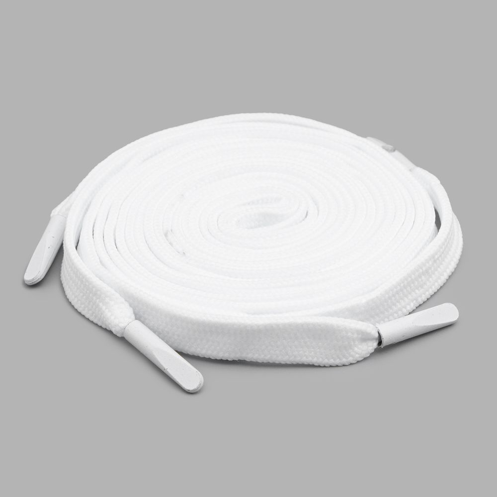 Шнурки плоские с металлическим наконечником 10.0 мм / 130см, 2 шт/упак (белый), 6220-0134