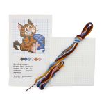 Набор для вышивания нитками РС Студия, Кошка с клубочком 8х8 см
