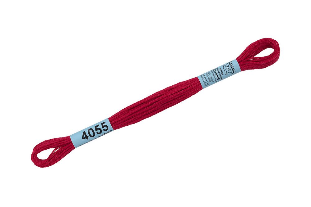 Мулине Gamma 100% хлопок, цв.4055 малиновый, 24 мотка по 8 метров