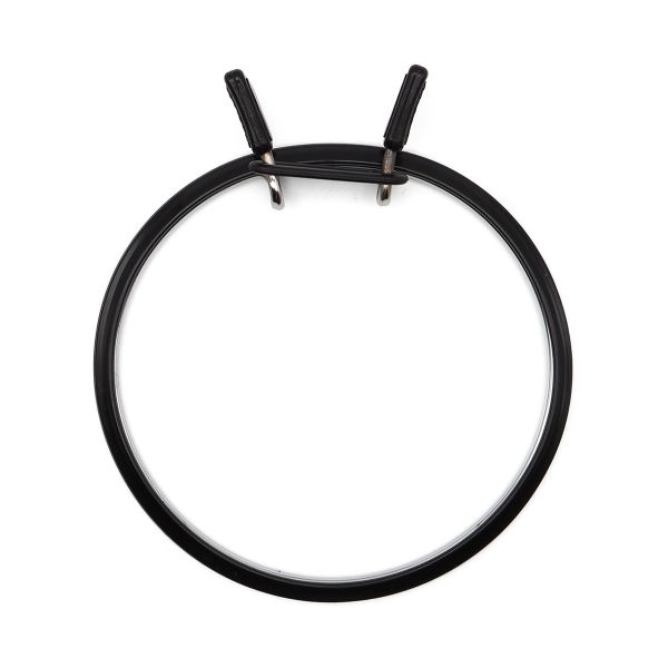 Пяльца пластиковые с металлической застежкой, ⌀12,6 см, цвет черный, Nurge Hobby