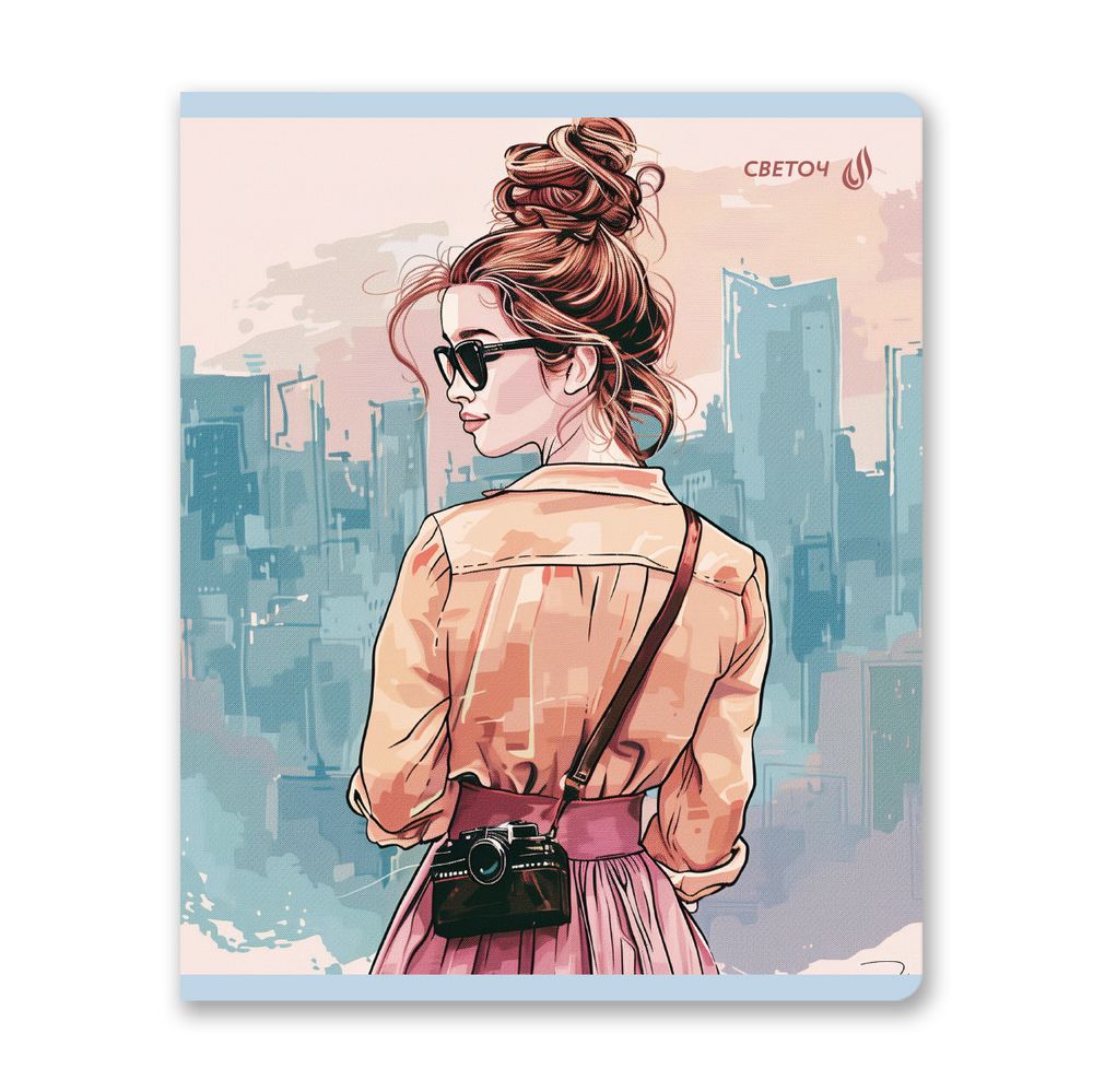 Тетрадь ученическая общая, выборочный лак, A5+ 80 л. на скобе 65 г/м², белизна 100 %, 5 шт, клетка, 01127 Оглянись!, Светоч Т81