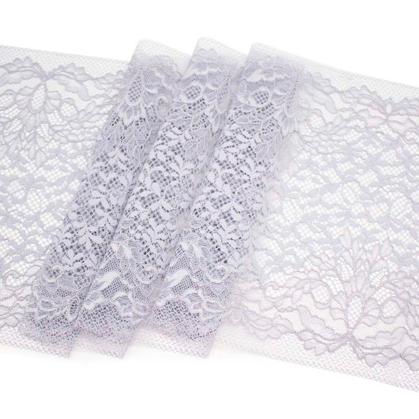 Кружево бельевое эластичное 245 мм / 10 м, серый, S090681
