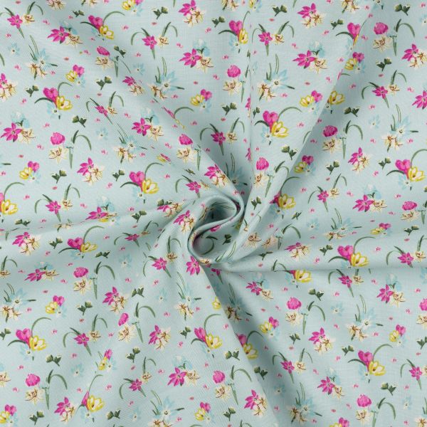 Ткань для пэчворка Peppy Весенний этюд, отрез 50х55 см, 146 г/м², ВЭ-14 голубой, Peppy