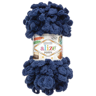 Пряжа Alize (Ализе) Puffy / уп.5 мот. по 100 г, 9м, 58 чернильно-синий
