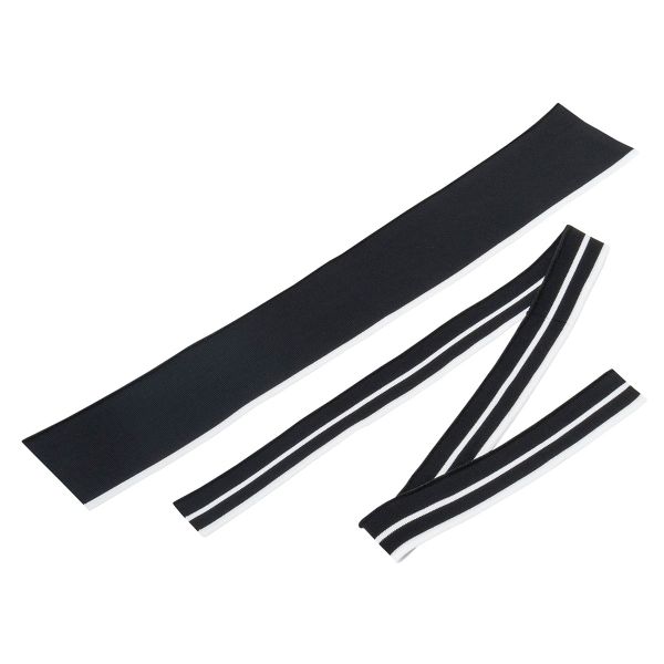 Воротник трикотажный с манжетами (комплект): воротник 7х40 см, 2 подвяза на рукава 3х40 см, 100% полиэстер, черный с белым, CL-054