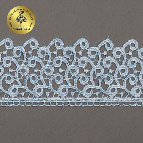 Кружево гипюр (плетёное) 80 мм, TR.8G8386, цв.10 голубой уп.12м, Kruzhevo
